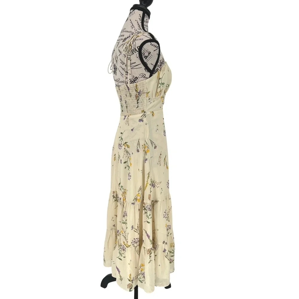 Showpo Wild Flowers Tie-Strap Cami Midi Dress Size 4 Floral Y2K Garden Wedding‎